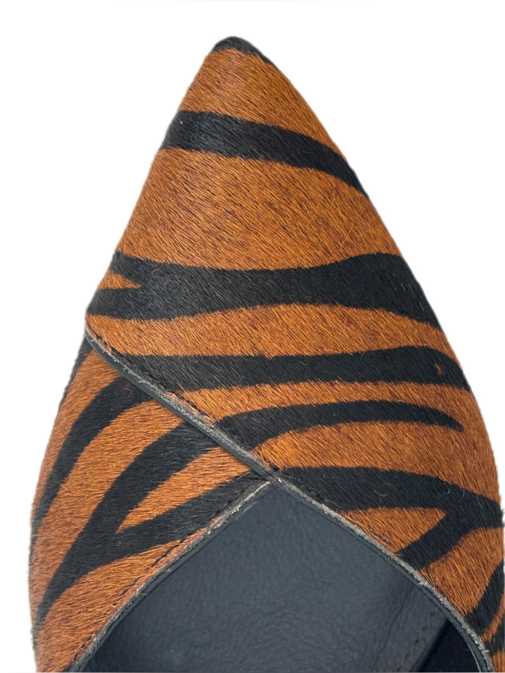 SARTO Franco Sarto Tiger Print Genuine Calf Hair Pointed Toe d'Orsay Heels